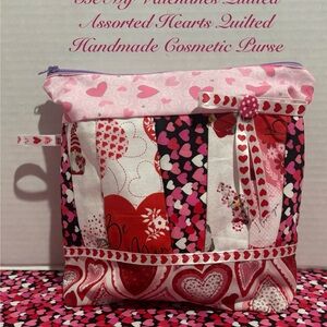 Happy Valentine's Brillant Fabrics Quilted Cosmetic Purse